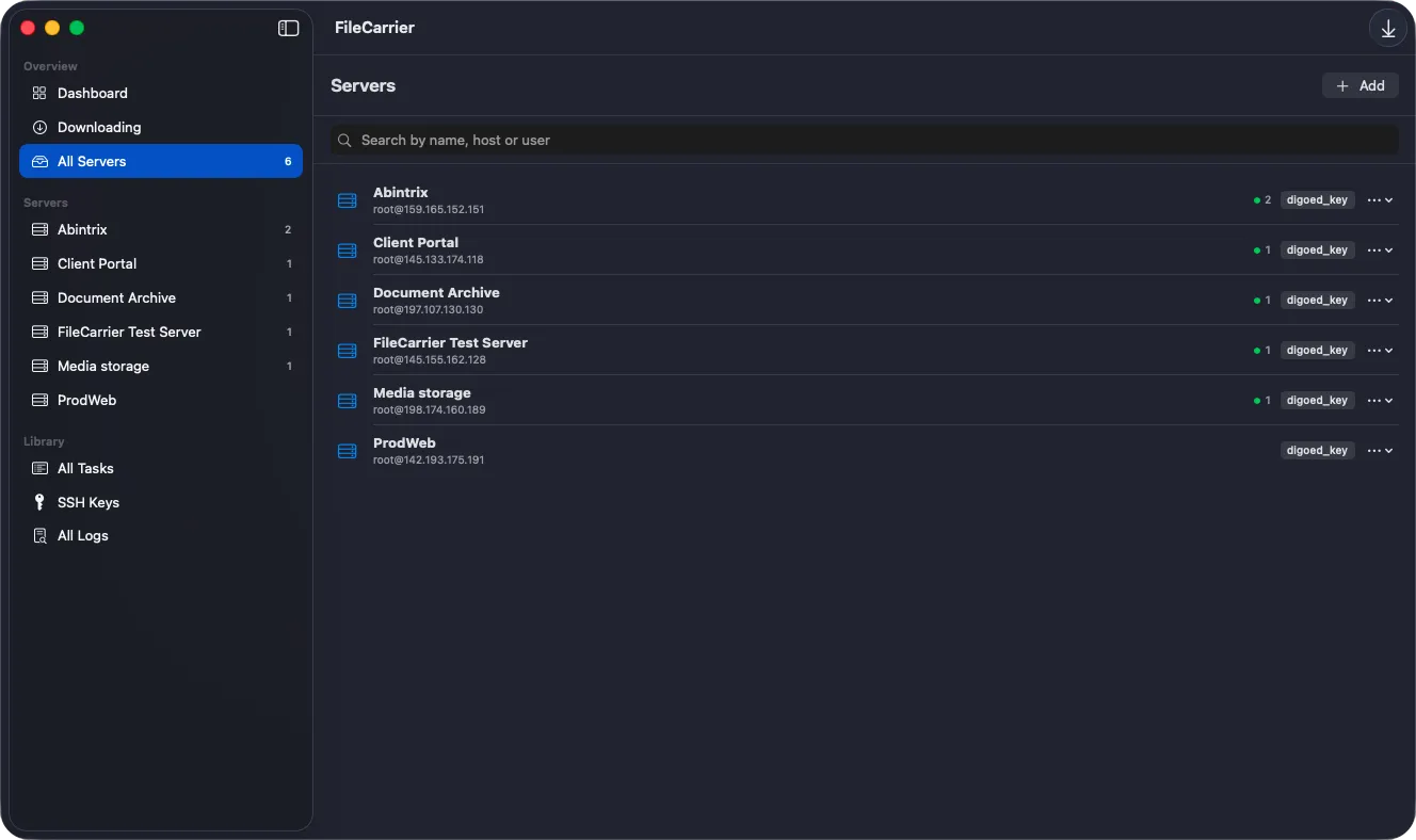 FileCarrier - All servers