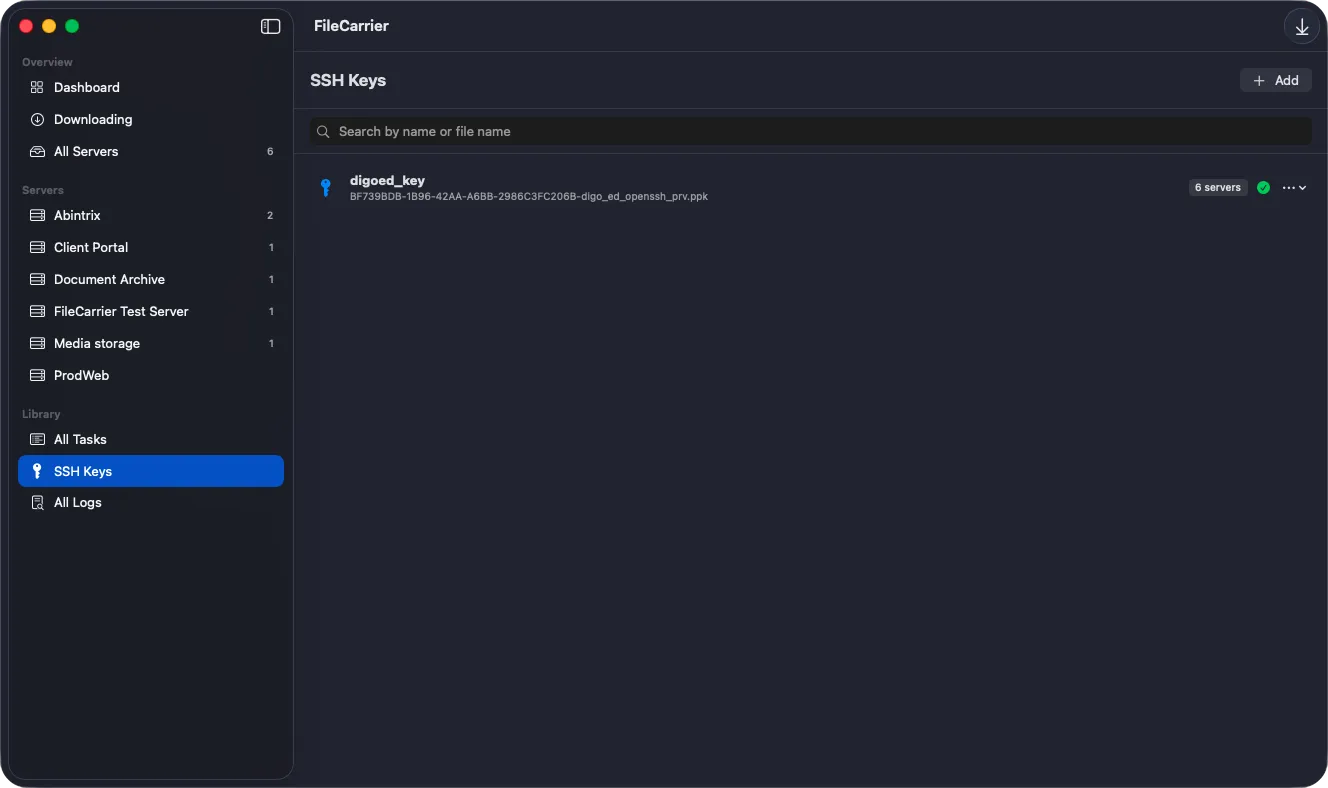 FileCarrier - SSH Keys