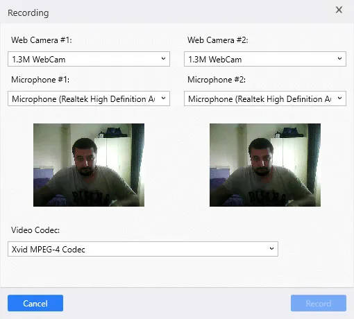 Dual webcam usability test recording a participant and mobile device interaction at the same time
